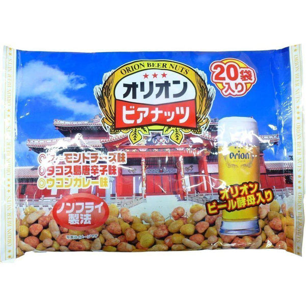 Jumbo Orion Beer Snack Nuts in 3 Unique Okinawa Flavors (20 bags), Japanese Taste
