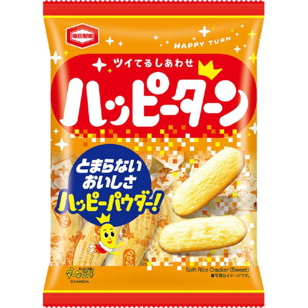 Kameda Happy Turn Senbei Rice Crackers 96g (Pack of 3 Bags), Japanese Taste