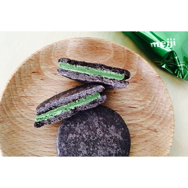 Meiji Rich Matcha Chocolate Sand Matcha Sandwich Cookies (Pack of 5), Japanese Taste