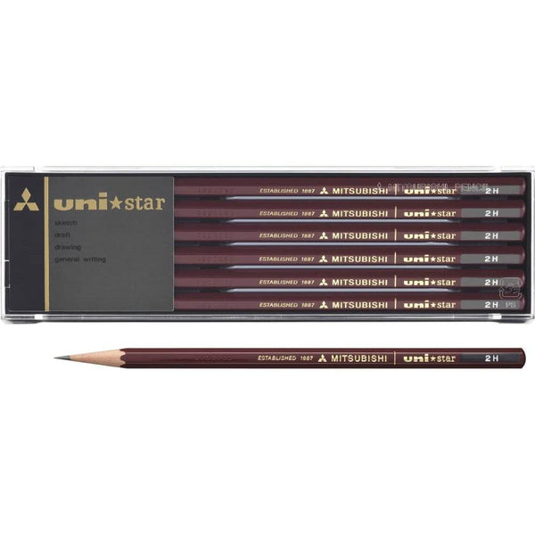 Mitsubishi Uni Star Japanese Graphite Pencils 2H 12 Pieces-Japanese Taste