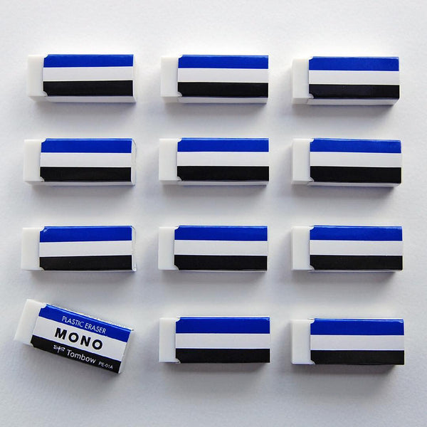 Tombow Mono Eraser Japanese White Plastic Eraser Set 5 Pieces, Japanese Taste
