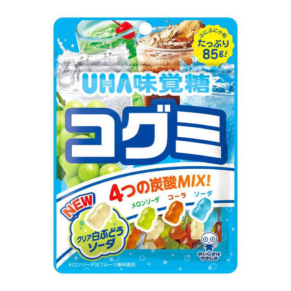 UHA Mikakuto Carbonated Soda Gummy Candy 4 Flavor Japanese Gummies Mix 85g, Japanese Taste