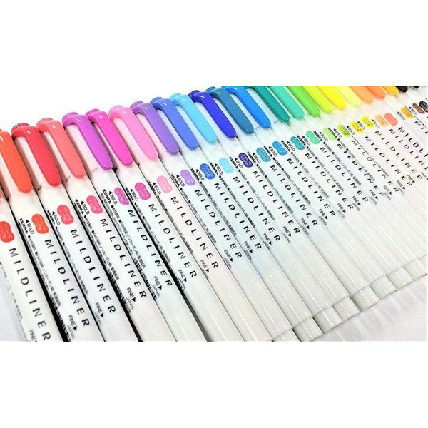 Zebra Mildliner Highlighter Marker Set with Box Case 25 Colors-Japanese Taste